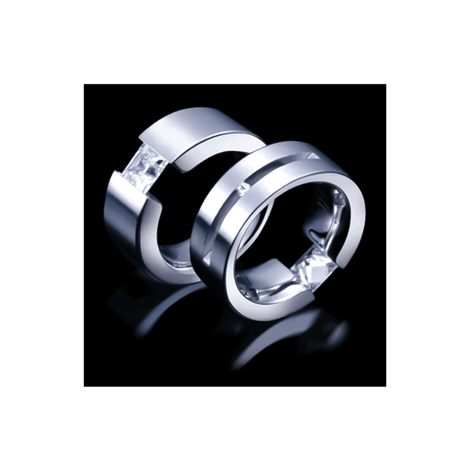 RG094W B.Tiff Tension 1 ct Princess Cut Solitaire Ring - PBNJ FASHIONS