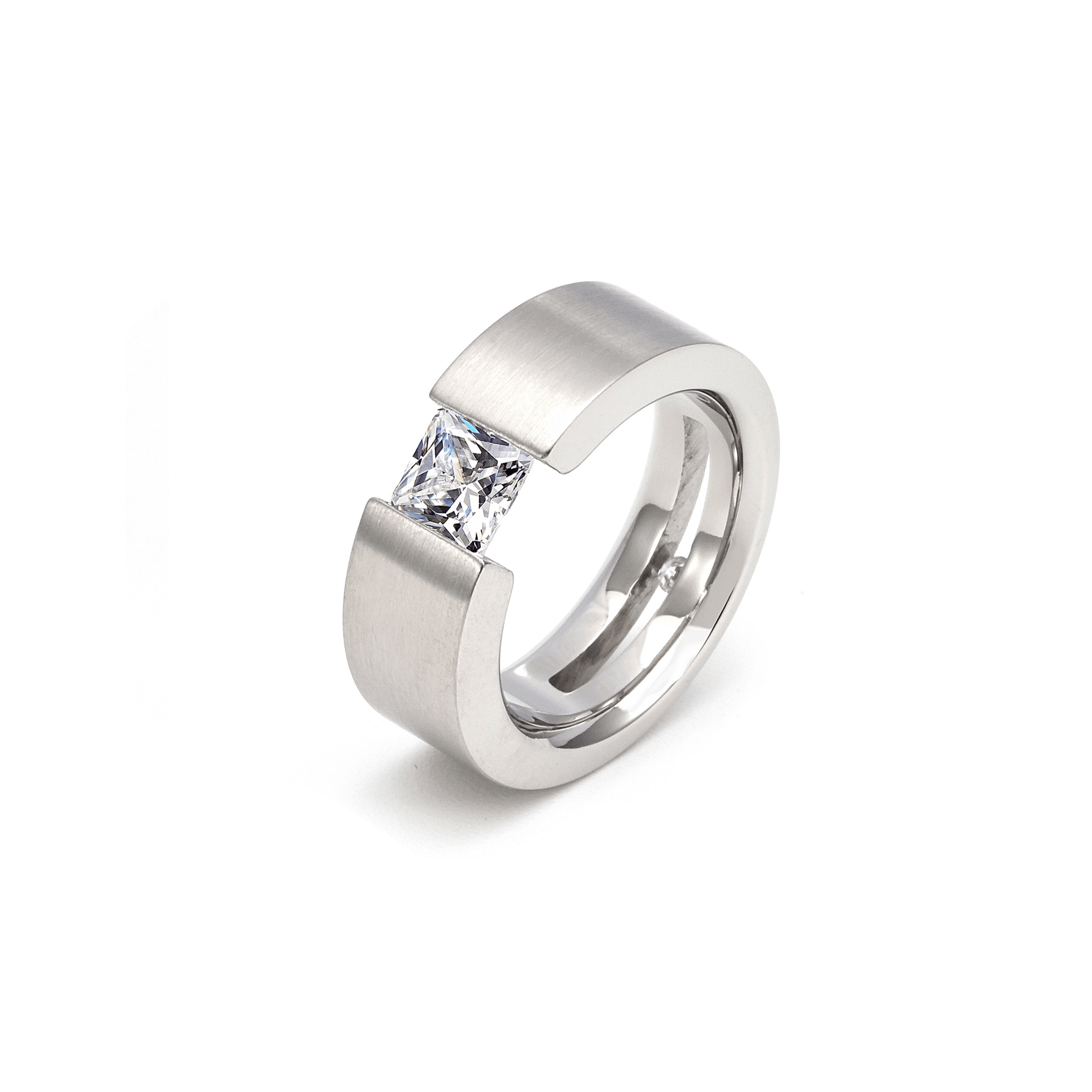 RG094W B.Tiff Tension 1 ct Princess Cut Solitaire Ring - PBNJ FASHIONS