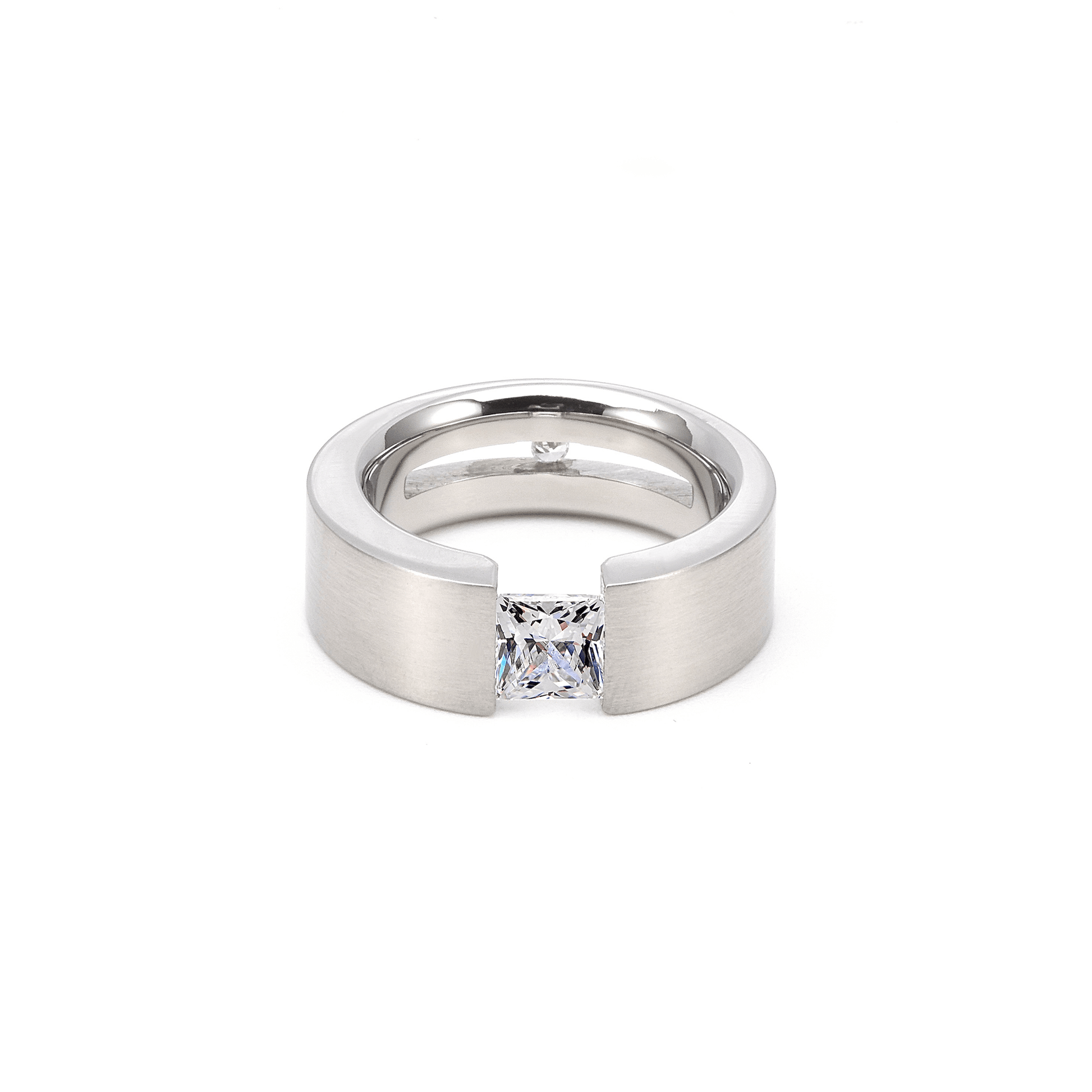 RG094W B.Tiff Tension 1 ct Princess Cut Solitaire Ring - PBNJ FASHIONS