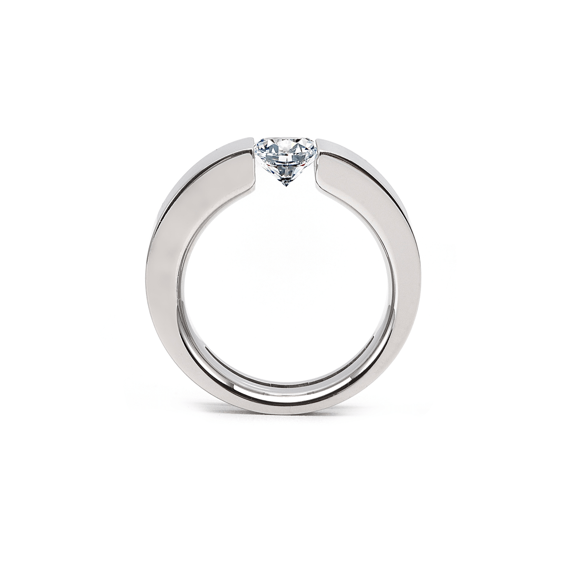 RG094W B.Tiff Tension 1 ct Princess Cut Solitaire Ring - PBNJ FASHIONS