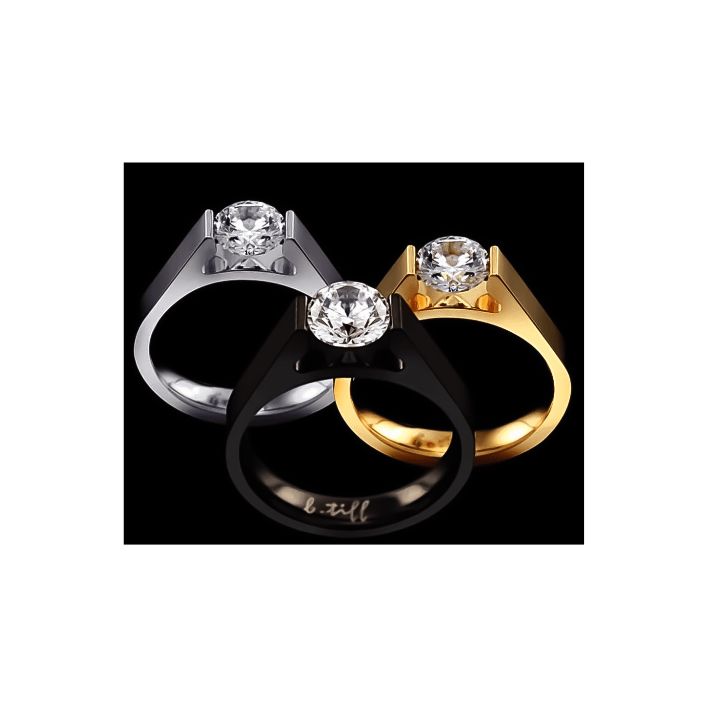 RG096W B.Tiff Tension .75 ct Round Solitaire Engagement Ring - PBNJ FASHIONS
