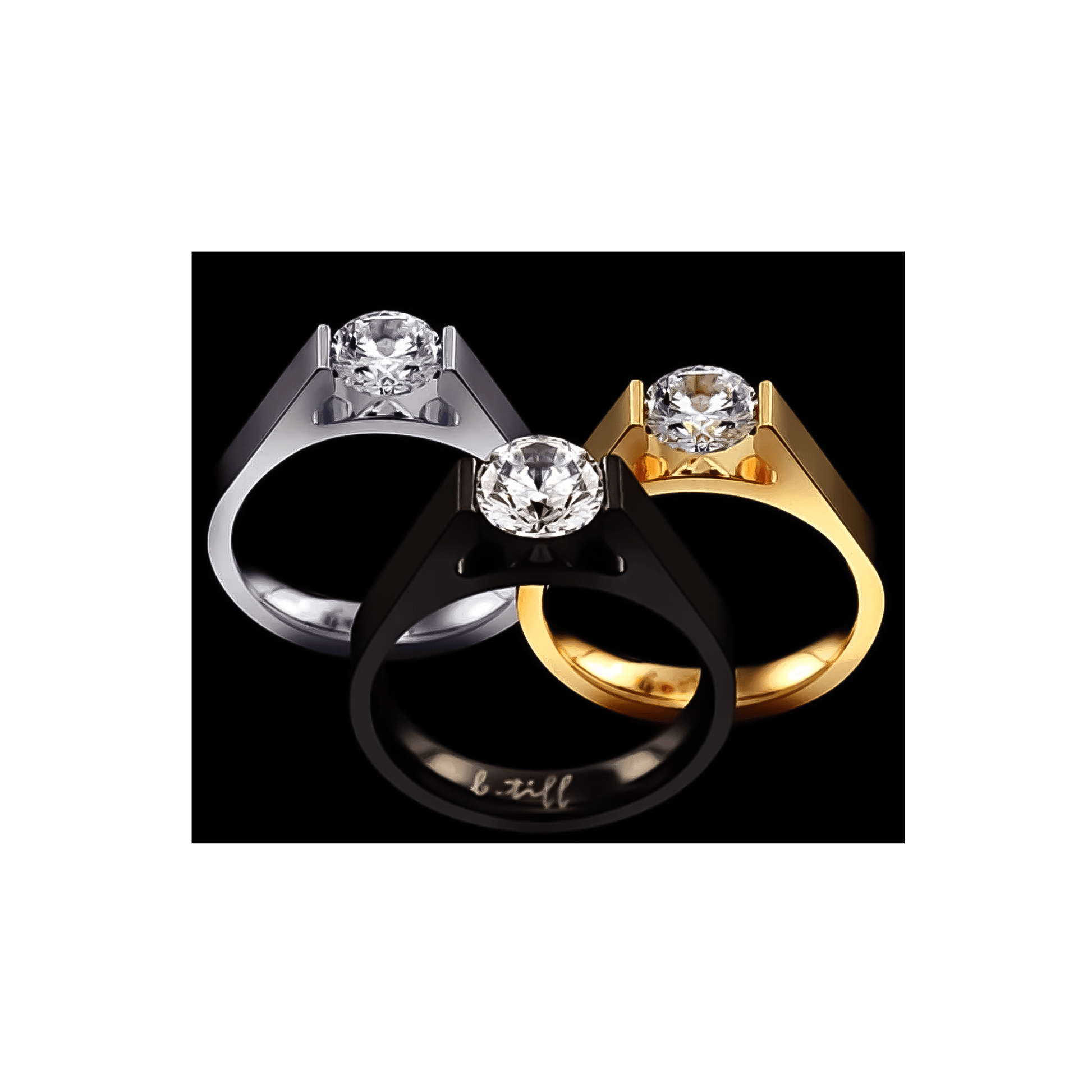 RG096W B.Tiff Tension .75 ct Round Solitaire Engagement Ring - PBNJ FASHIONS
