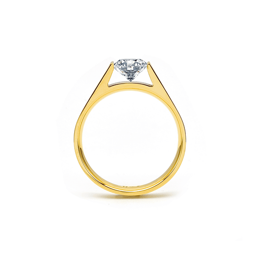 RG096G B.Tiff Gold Tension .75 ct Round Solitaire Engagement Ring - PBNJ FASHIONS