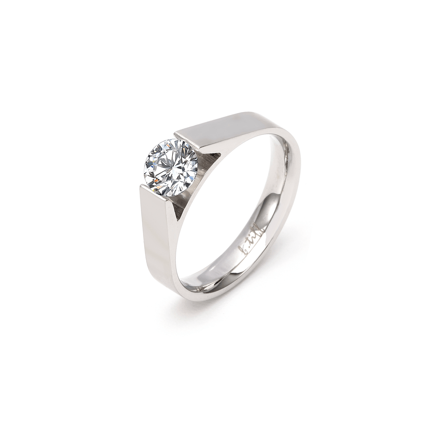 RG096W B.Tiff Tension .75 ct Round Solitaire Engagement Ring - PBNJ FASHIONS