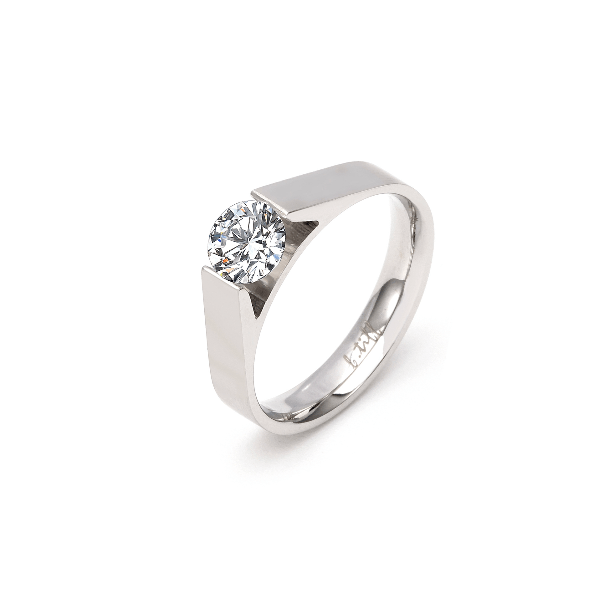 RG096W B.Tiff Tension .75 ct Round Solitaire Engagement Ring - PBNJ FASHIONS