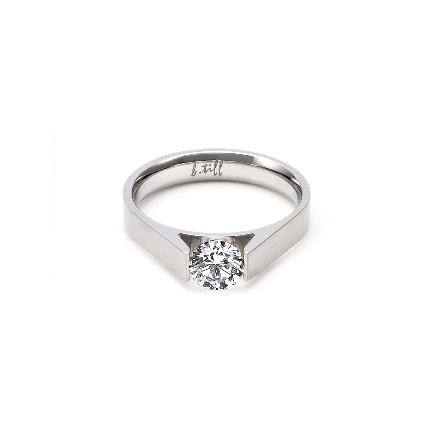 RG096W B.Tiff Tension .75 ct Round Solitaire Engagement Ring - PBNJ FASHIONS