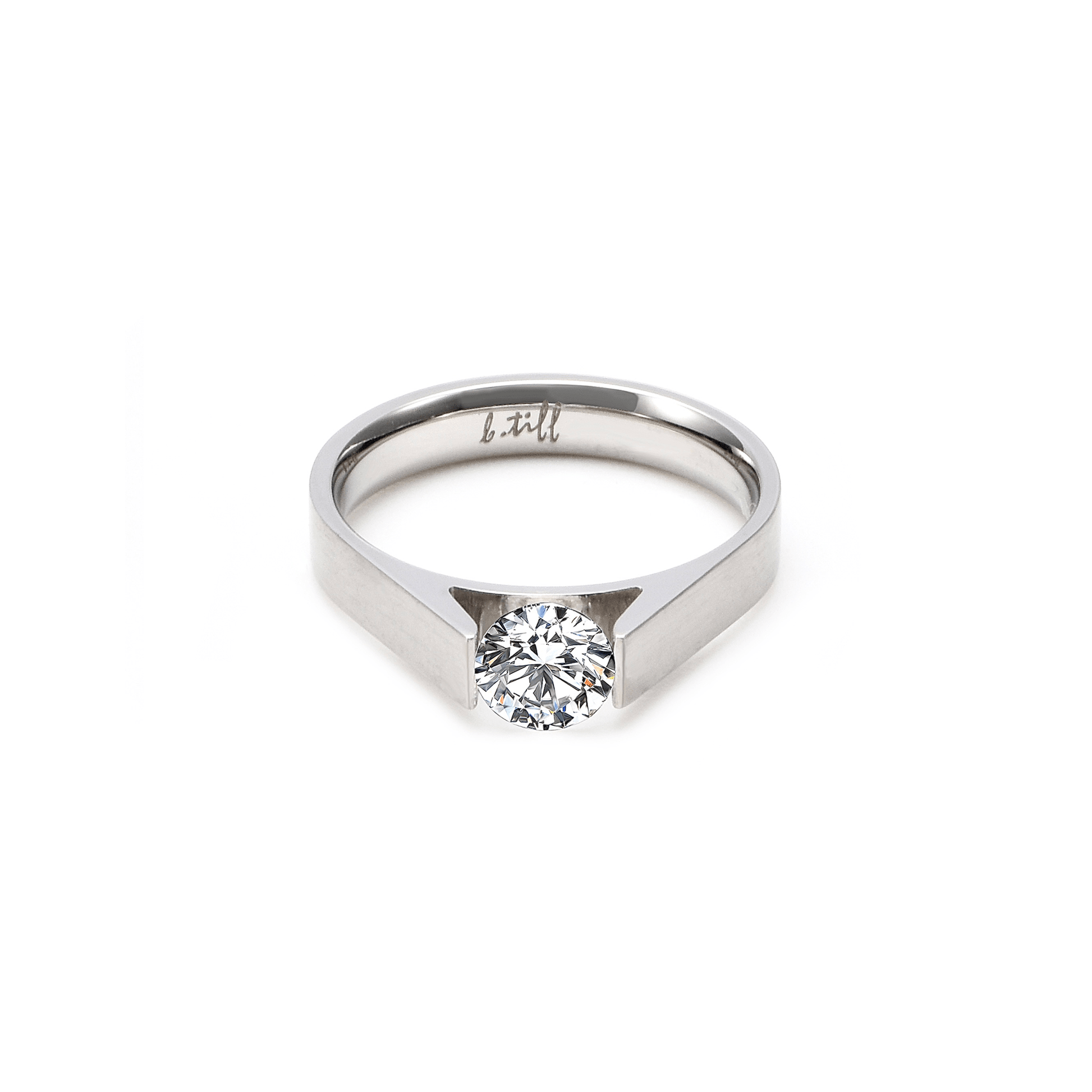 RG096W B.Tiff Tension .75 ct Round Solitaire Engagement Ring - PBNJ FASHIONS