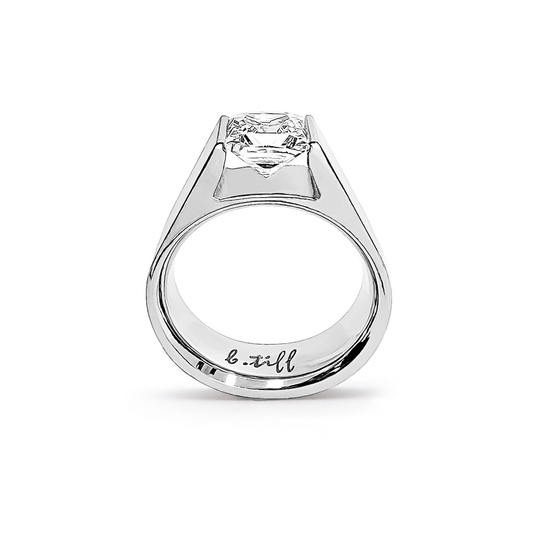 RG097W B.Tiff Tension 1 ct Princess Cut Tall Solitaire Ring - PBNJ FASHIONS