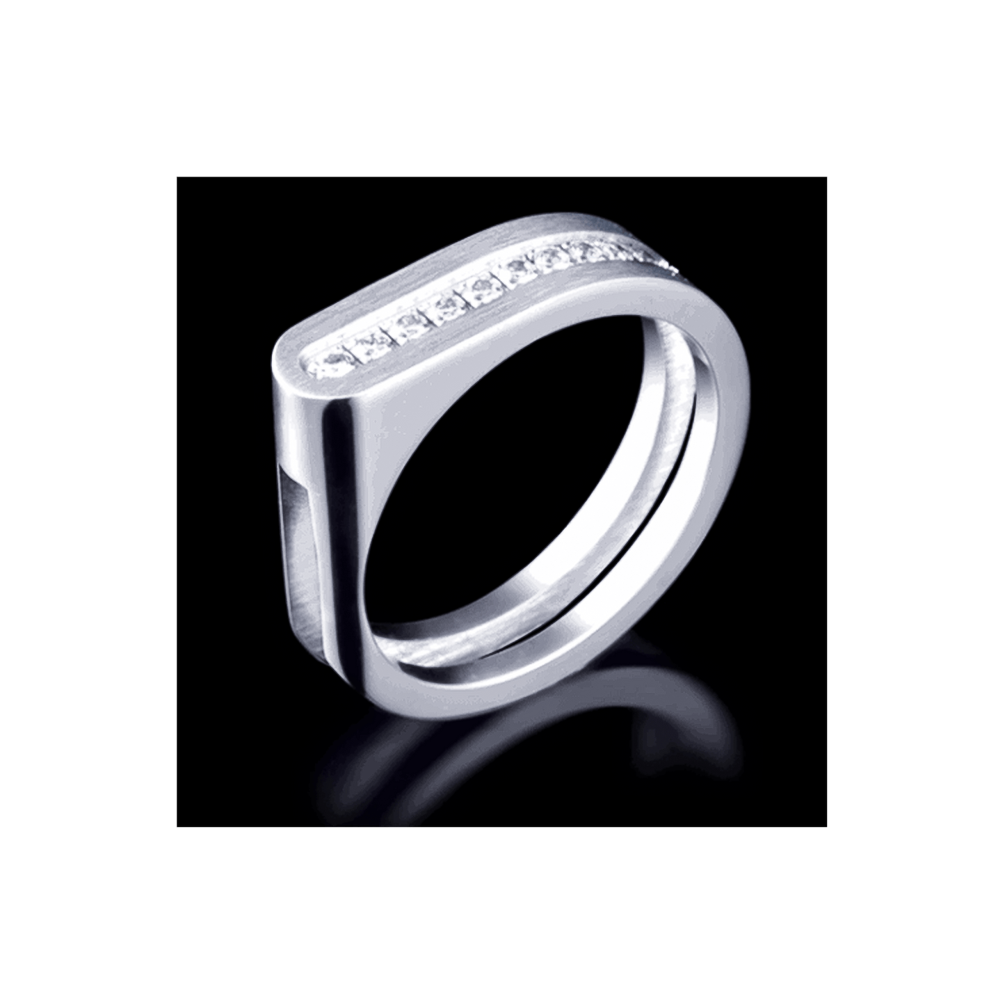RG098W B.Tiff Pavé Carrée Ring - PBNJ FASHIONS