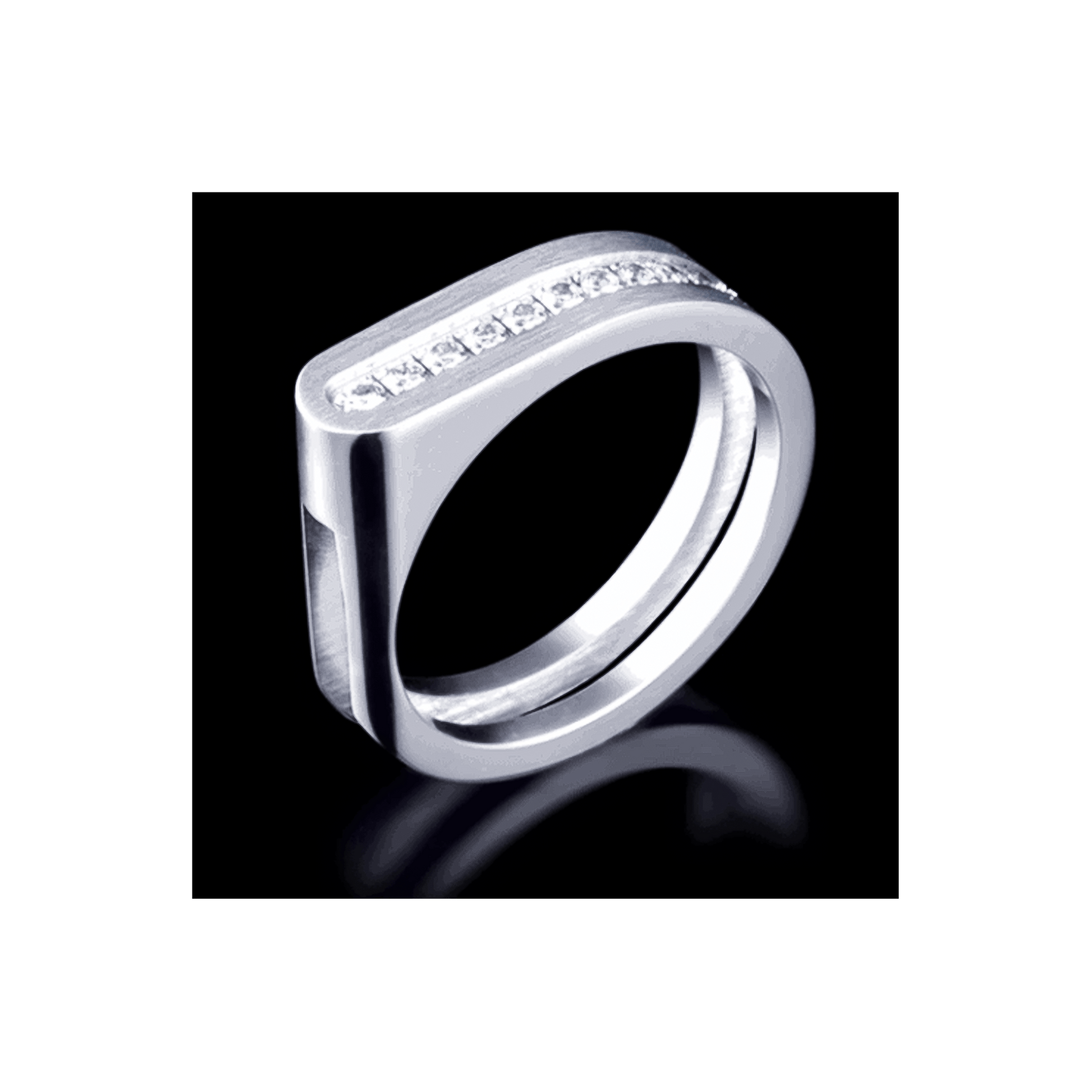 RG098W B.Tiff Pavé Carrée Ring - PBNJ FASHIONS