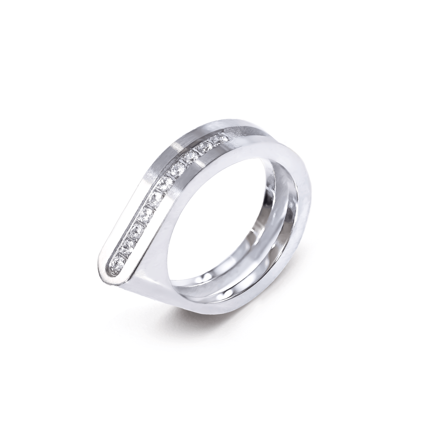 RG098W B.Tiff Pavé Carrée Ring - PBNJ FASHIONS