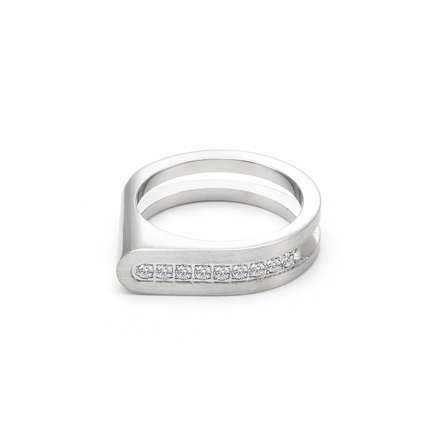 RG098W B.Tiff Pavé Carrée Ring - PBNJ FASHIONS
