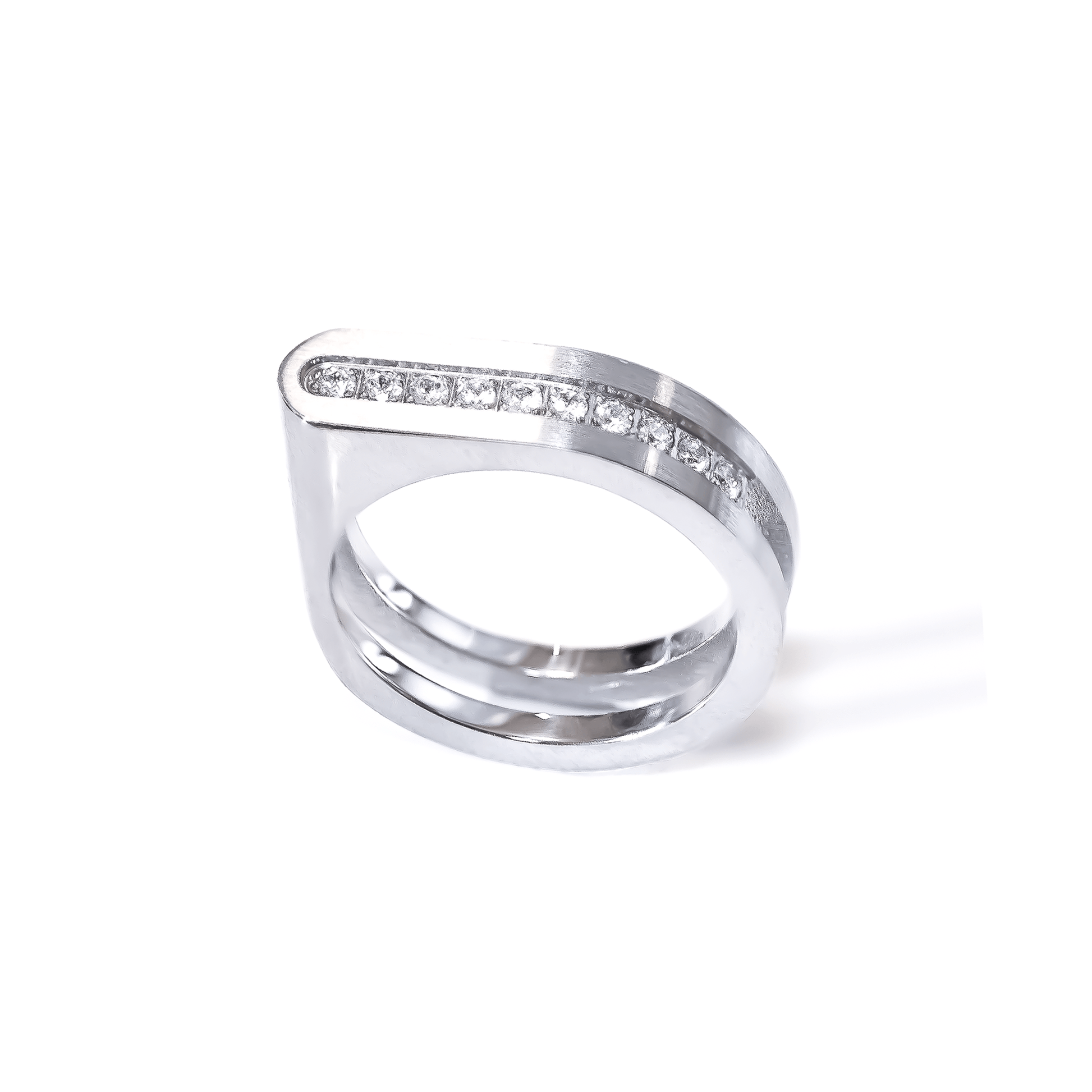 RG098W B.Tiff Pavé Carrée Ring - PBNJ FASHIONS