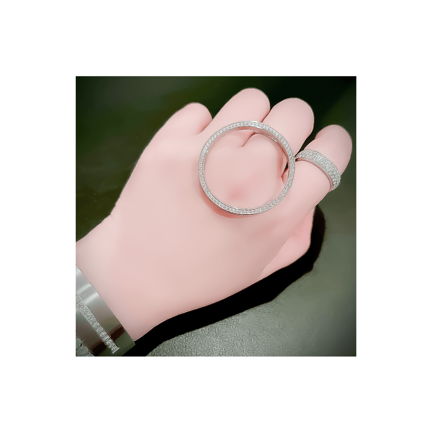 RG099W B.Tiff Pavé Hoop Ring [Thin Band] - PBNJ FASHIONS