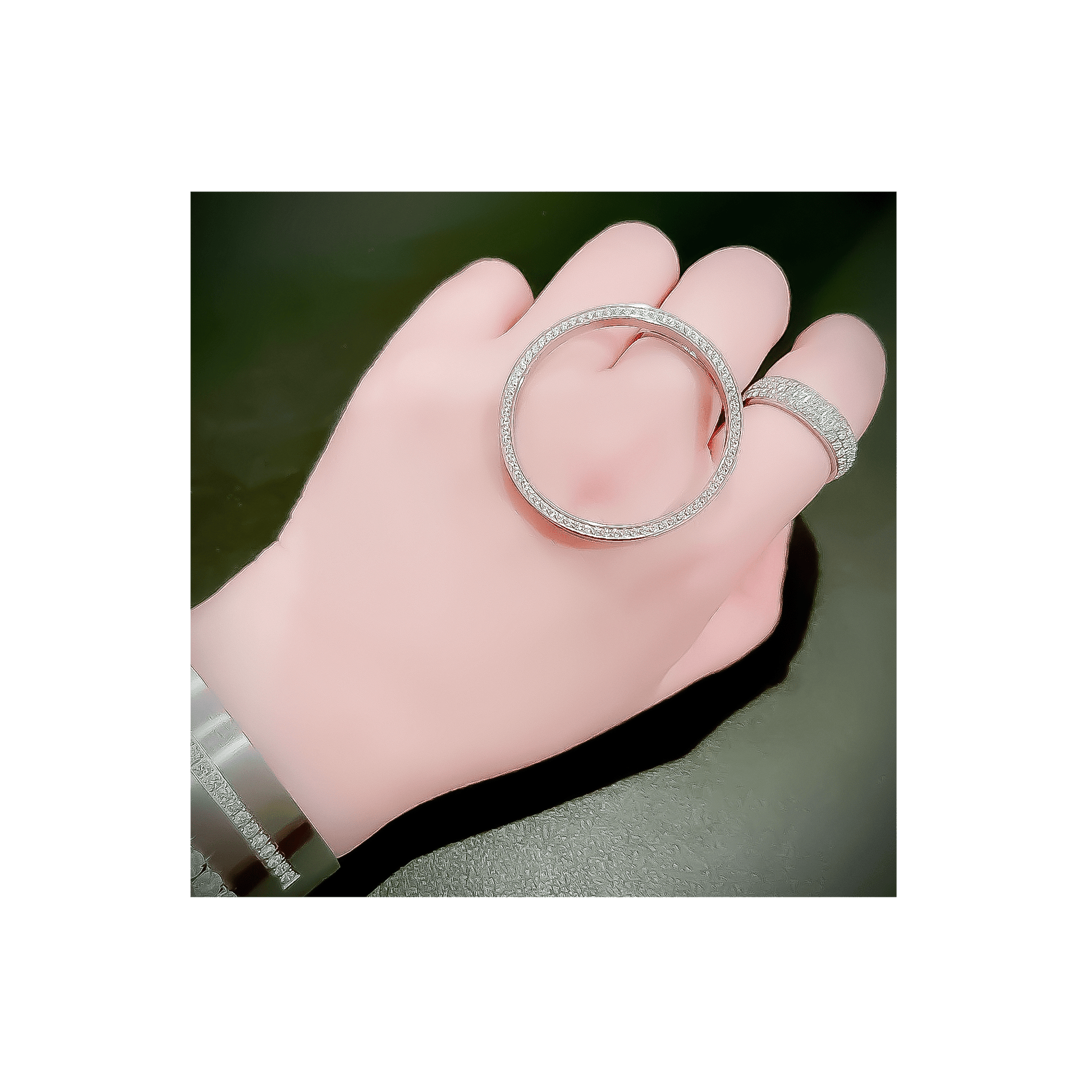 RG099W B.Tiff Pavé Hoop Ring [Thin Band] - PBNJ FASHIONS