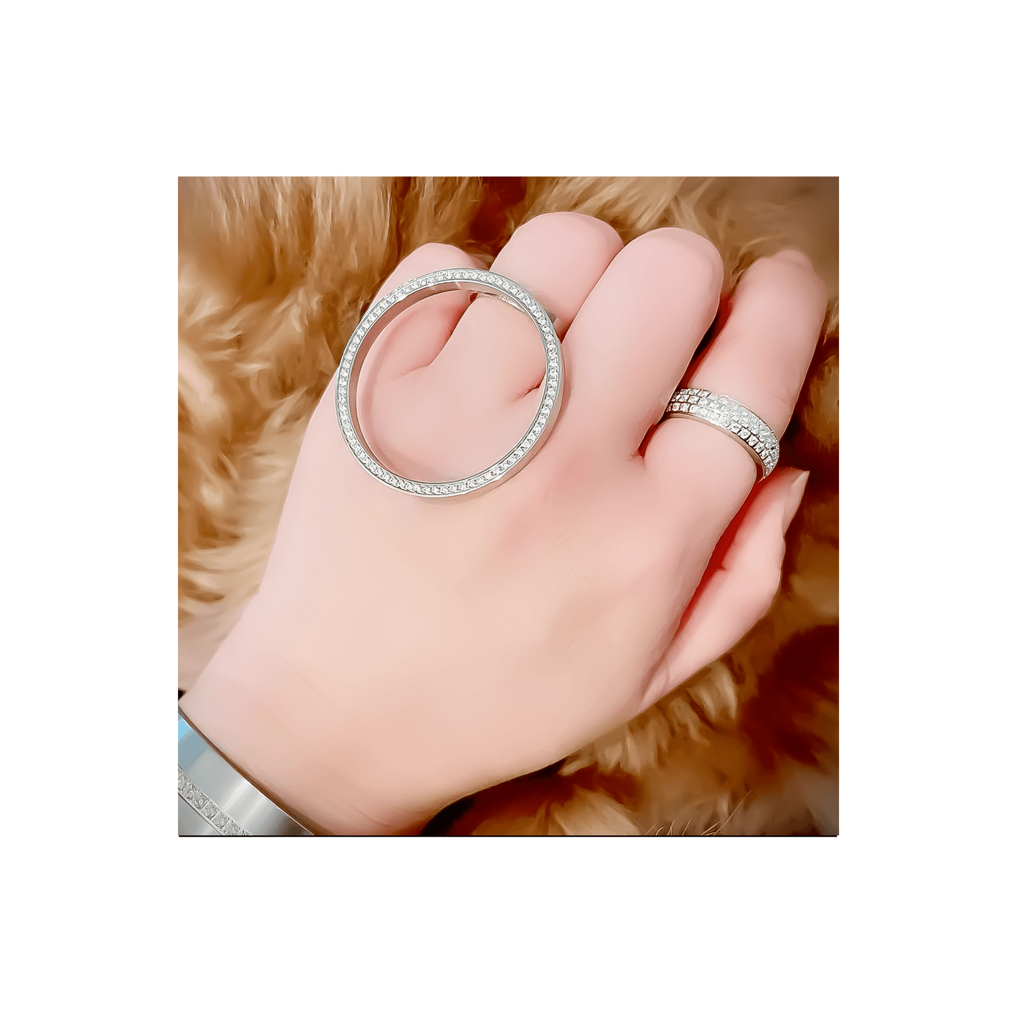 RG099W B.Tiff Pavé Hoop Ring [Thin Band] - PBNJ FASHIONS