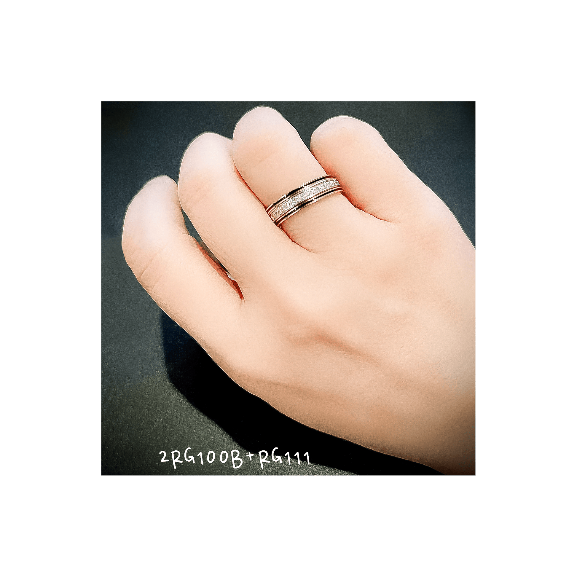 RG100GB B.Tiff "The Hamptons" Black Enamel Gold Ring 2 - Pack [Thin Band] - PBNJ FASHIONS