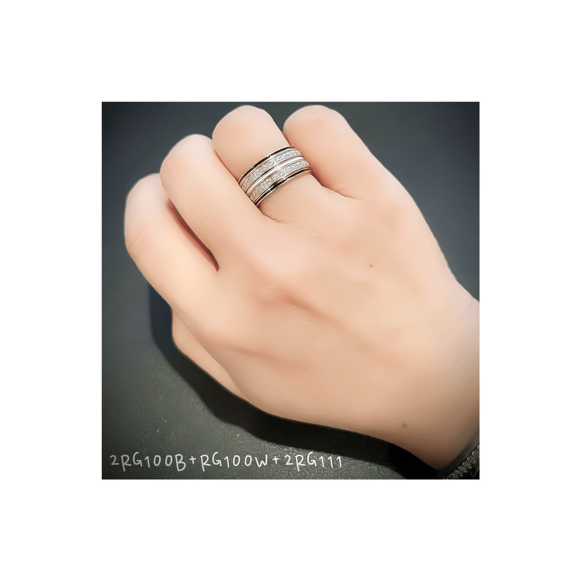 RG100GB B.Tiff "The Hamptons" Black Enamel Gold Ring 2 - Pack [Thin Band] - PBNJ FASHIONS