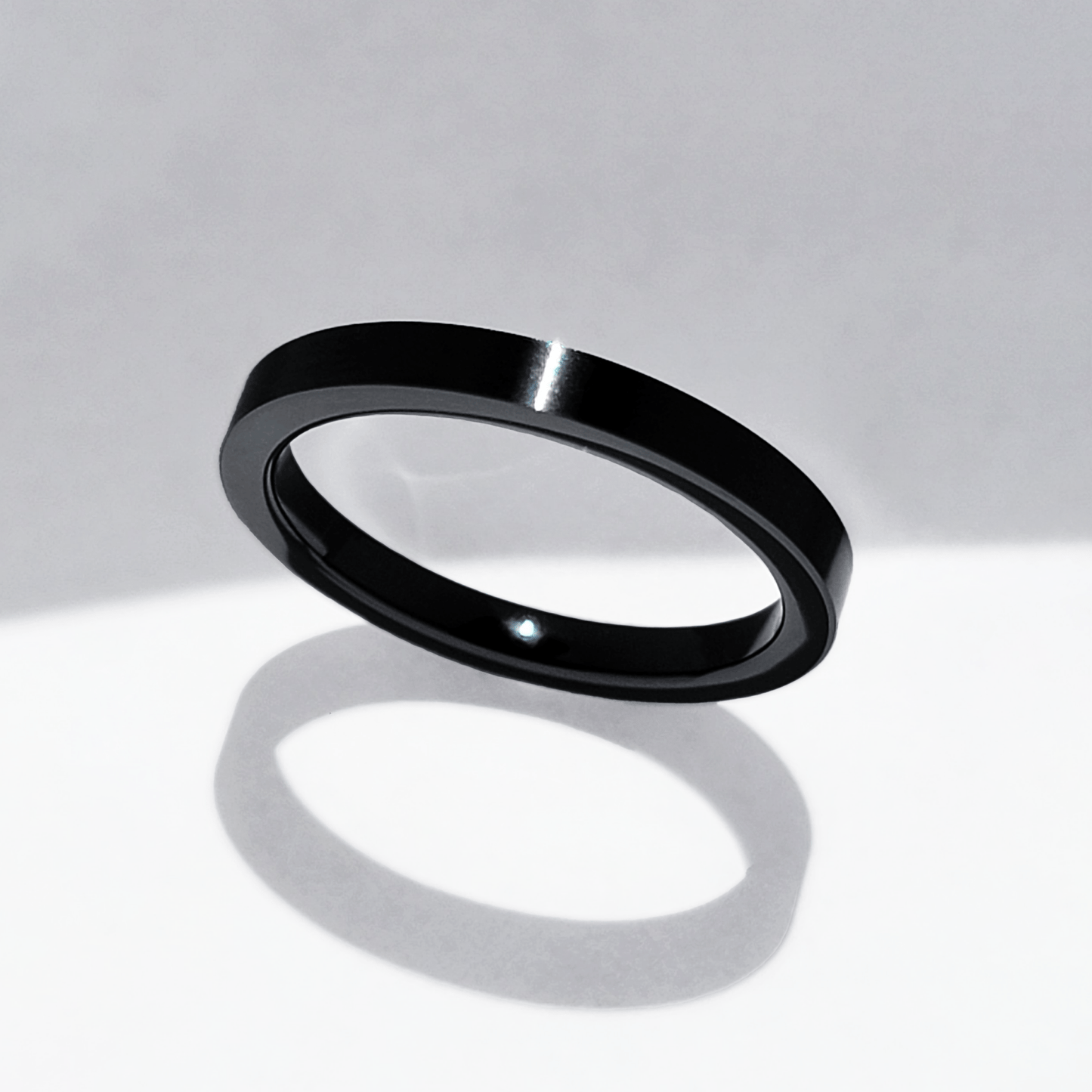 RG103B B.Tiff Plain Black Ceramic Ring [Thin Band] - PBNJ FASHIONS
