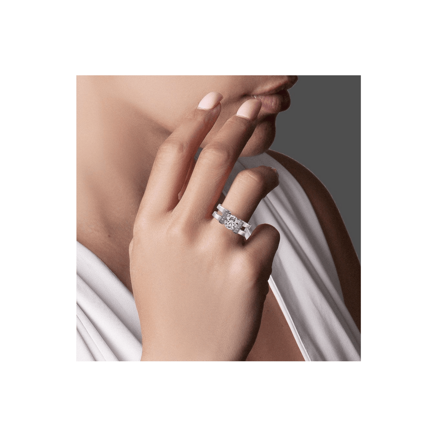 RG108W B.Tiff 2 ct Round Solitaire Interlocking Engagement Ring - PBNJ FASHIONS