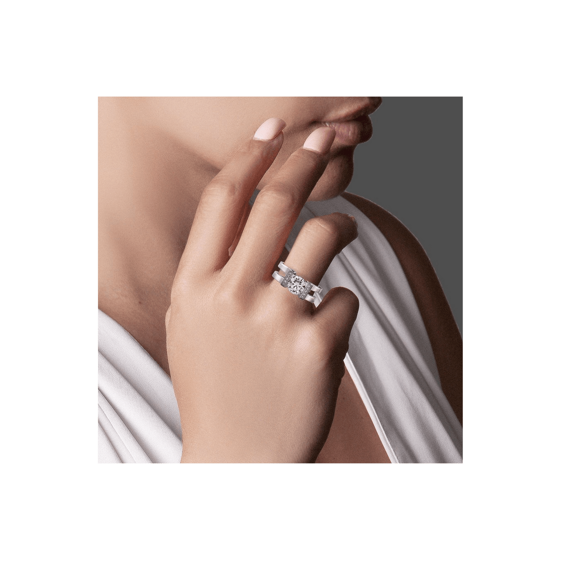 RG108W B.Tiff 2 ct Round Solitaire Interlocking Engagement Ring - PBNJ FASHIONS