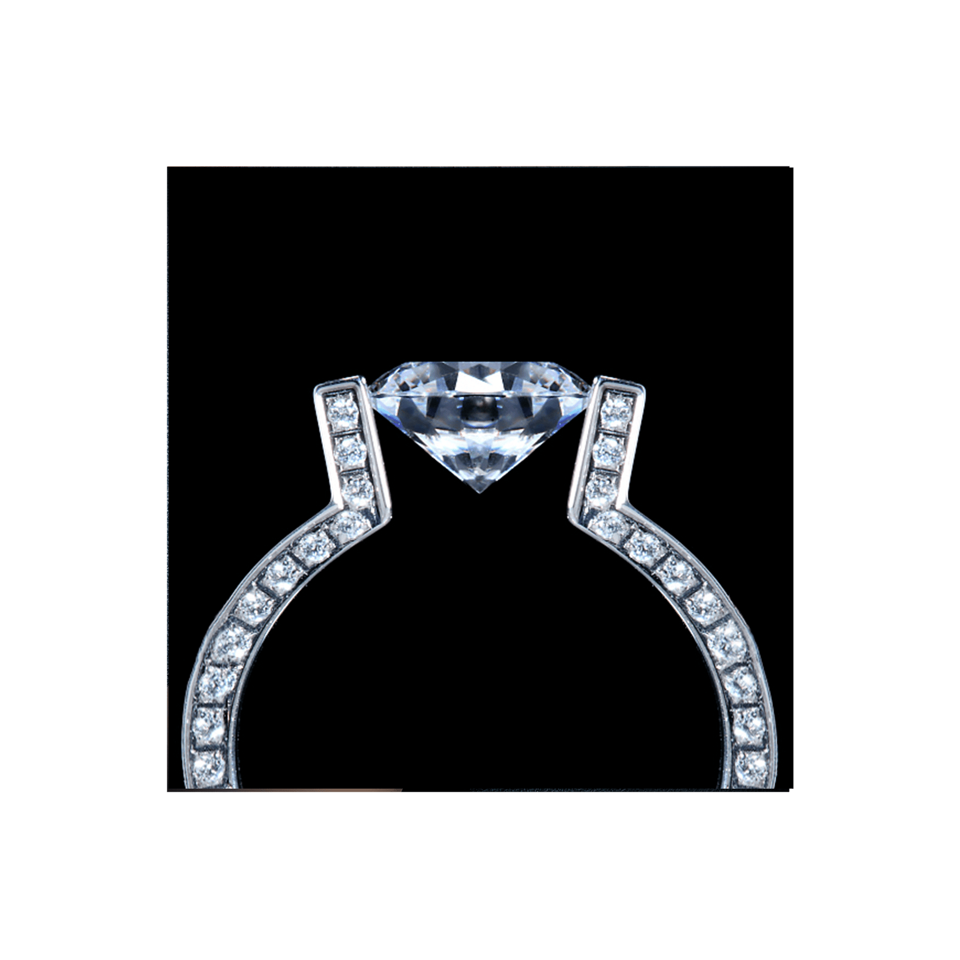 RG108W B.Tiff 2 ct Round Solitaire Interlocking Engagement Ring - PBNJ FASHIONS