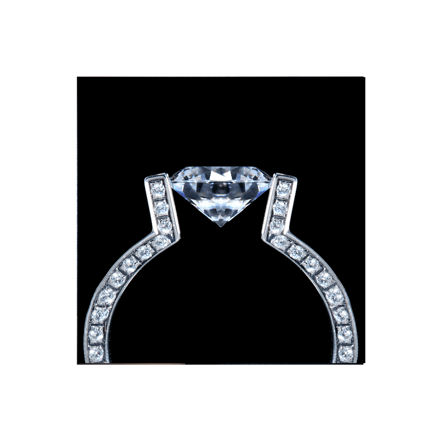 RG108MW B.Tiff 2 ct Moissanite Round Solitaire Interlocking Engagement Ring - PBNJ FASHIONS