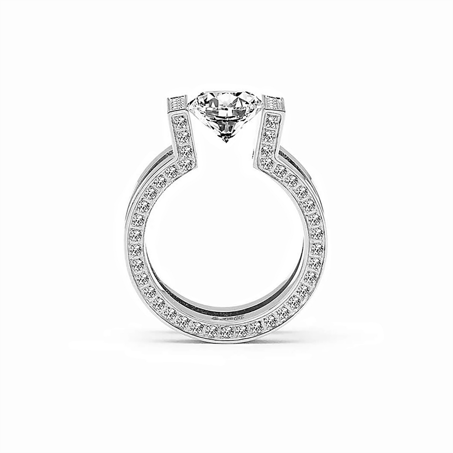 RG108W B.Tiff 2 ct Round Solitaire Interlocking Engagement Ring - PBNJ FASHIONS