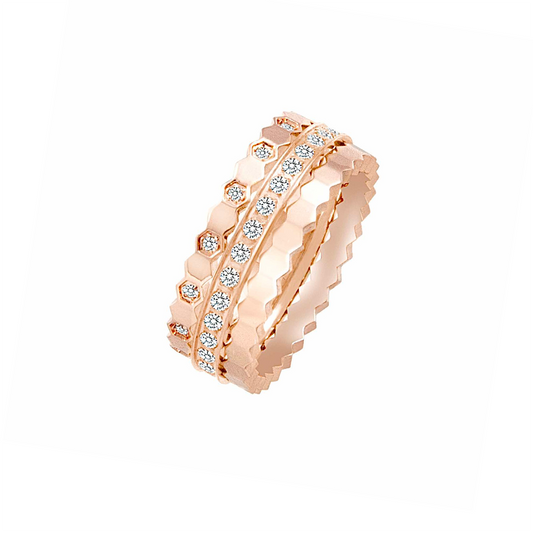 RG109RG-110RG-111RG B.Tiff Rose Gold Pavé Mon Rêve Eternity Ring Set
