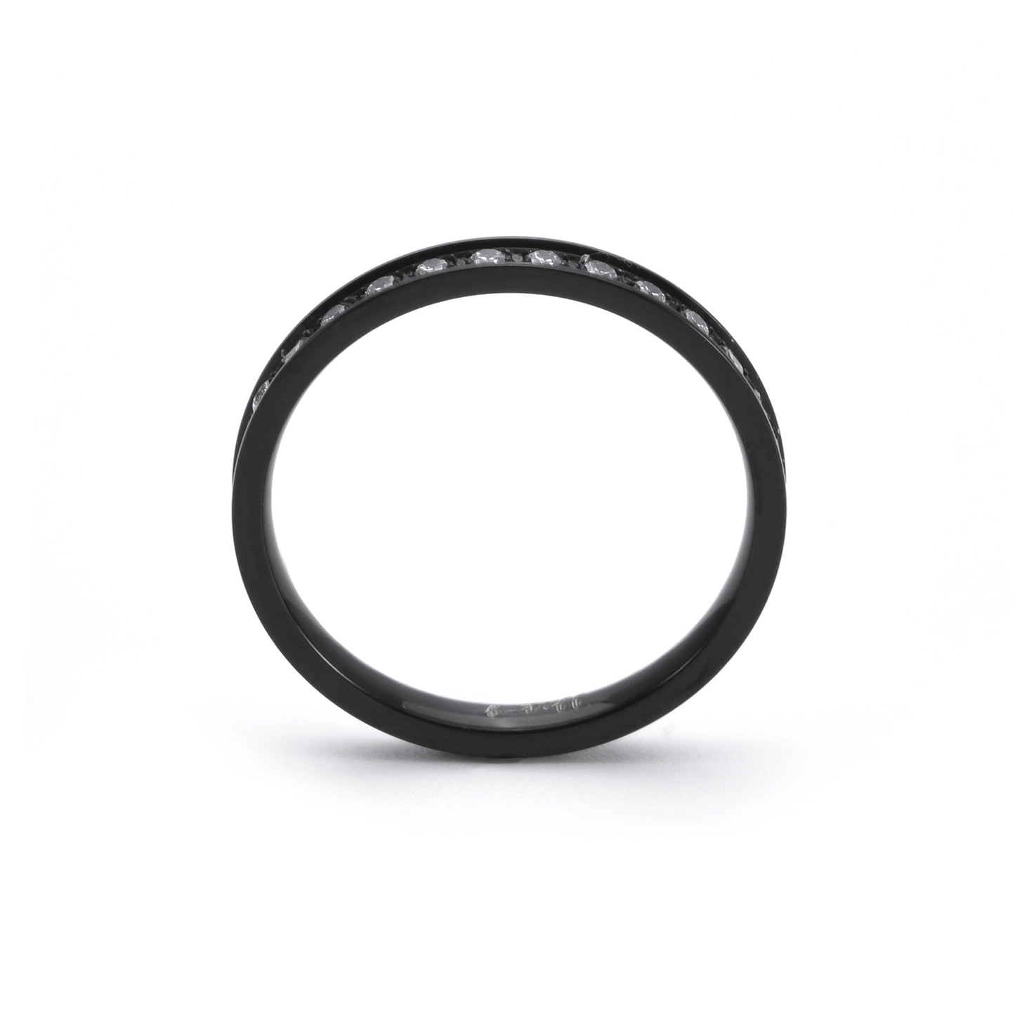 RG111B B.Tiff Black Stacking .01 ct Eternity Ring [Thin Band] - PBNJ FASHIONS
