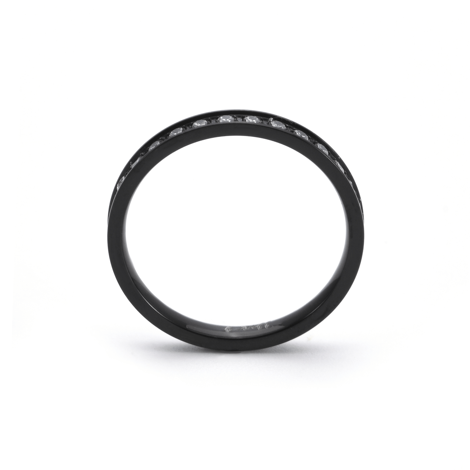 RG111B B.Tiff Black Stacking .01 ct Eternity Ring [Thin Band] - PBNJ FASHIONS