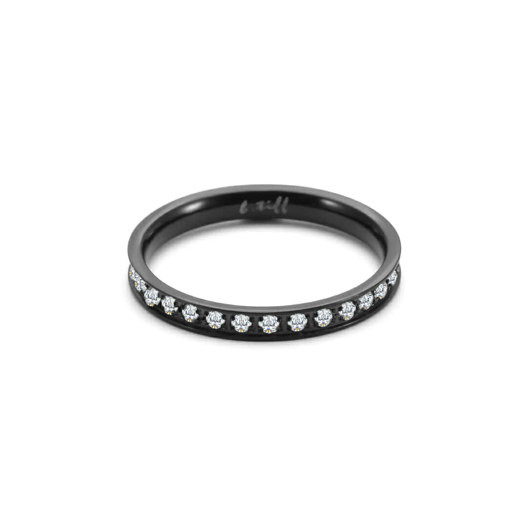 RG111B B.Tiff Black Stacking .01 ct Eternity Ring [Thin Band] - PBNJ FASHIONS