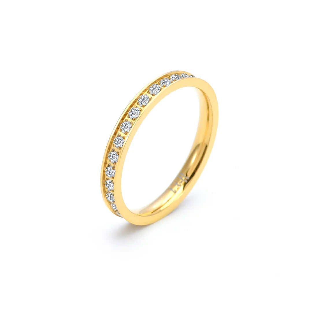 RG111G B.Tiff Gold Stacking .01 ct Eternity Ring [Thin Band] - PBNJ FASHIONS