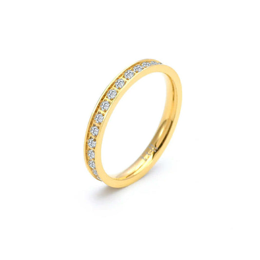 RG111G B.Tiff Gold Stacking .01 ct Eternity Ring [Thin Band] - PBNJ FASHIONS
