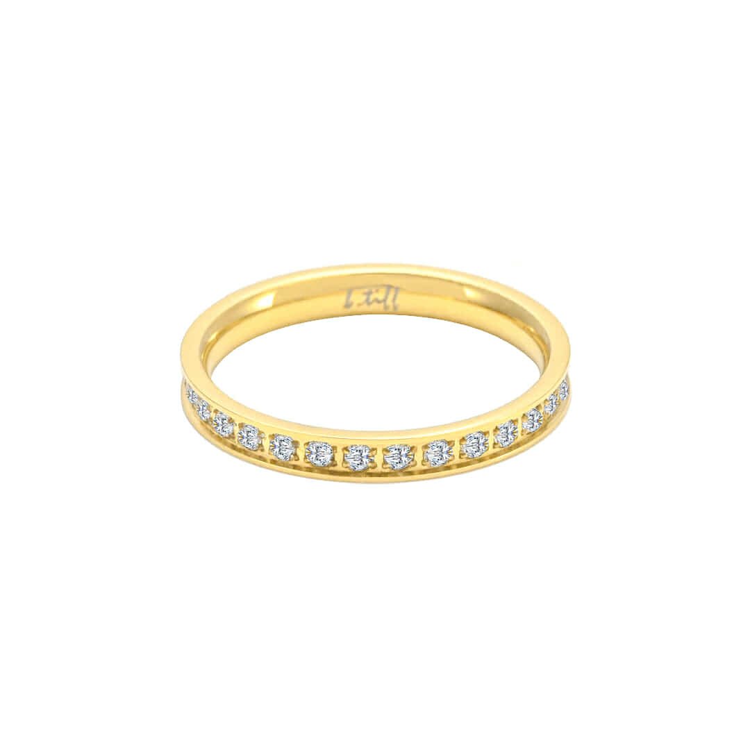 RG111G B.Tiff Gold Stacking .01 ct Eternity Ring [Thin Band] - PBNJ FASHIONS