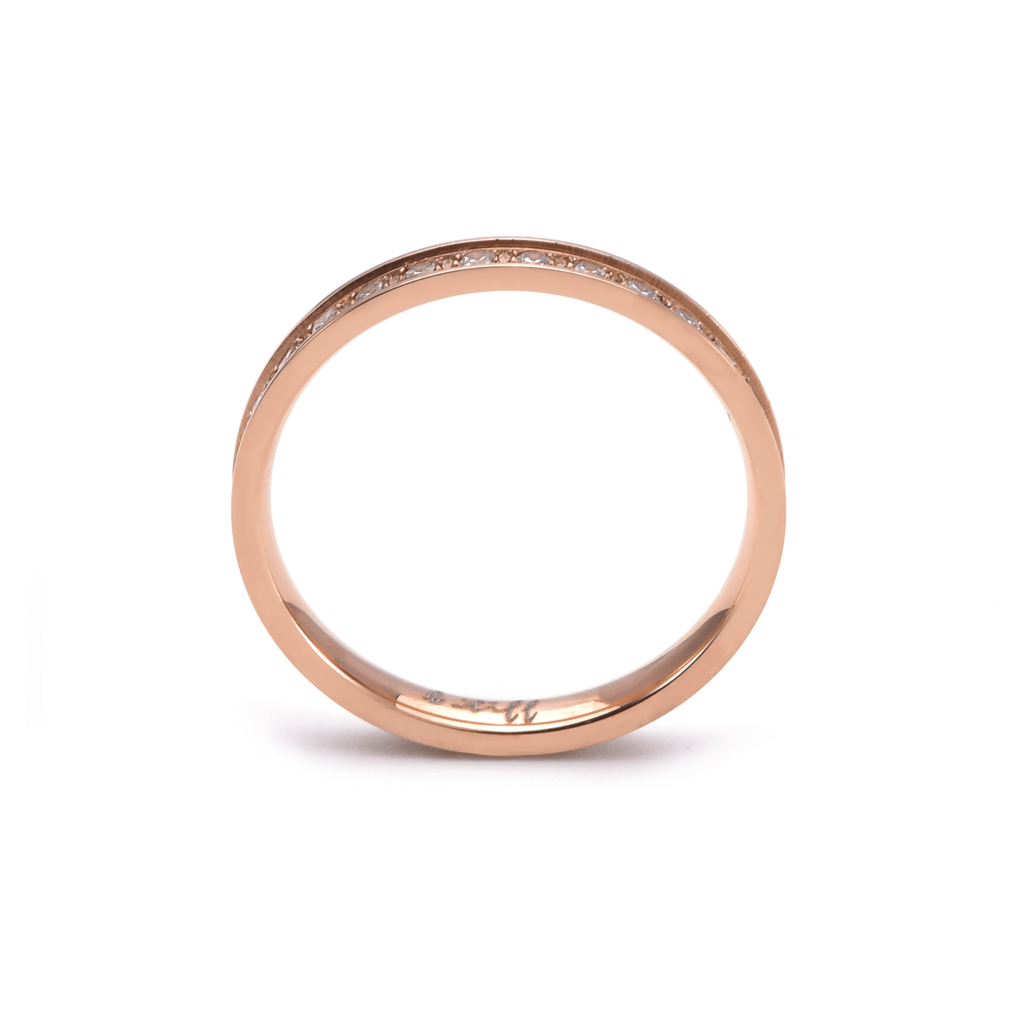 RG111RG B.Tiff Rose Gold Stacking .01 ct Eternity Ring [Thin Band] - PBNJ FASHIONS