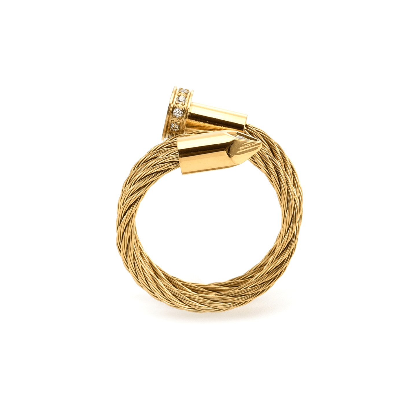 RG115G B.Tiff Gold Pavé Pointe Cable Adjustable Ring - PBNJ FASHIONS