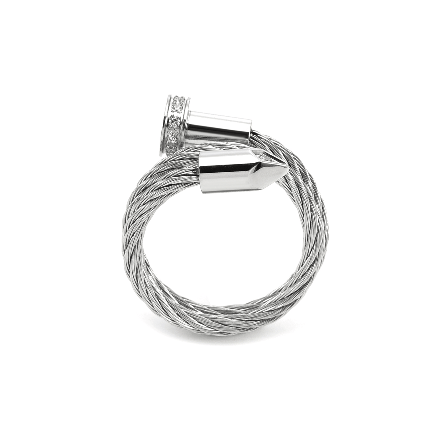 RG115W B.Tiff Pavé Pointe Cable Adjustable Ring - PBNJ FASHIONS