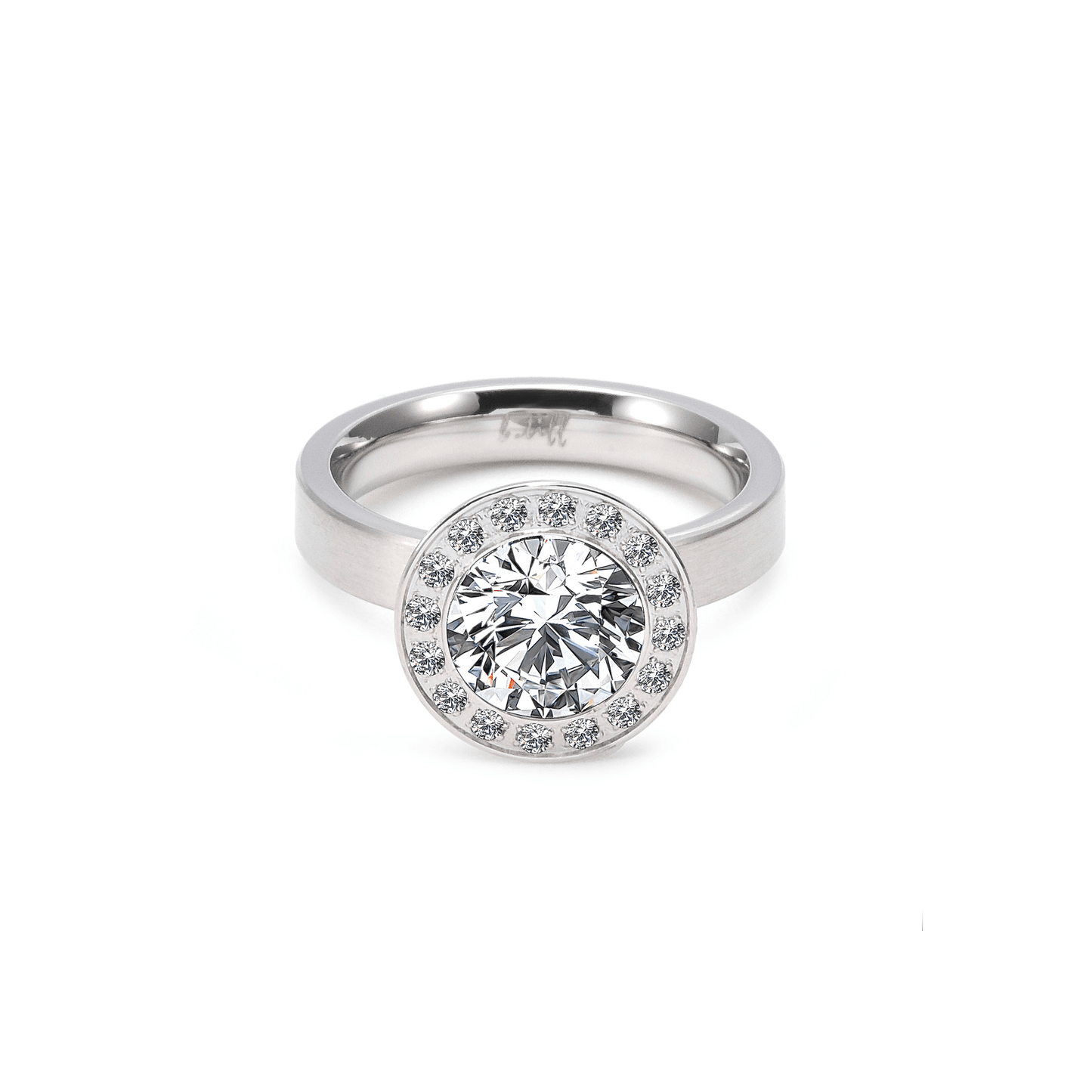 RG125W B.Tiff Aŭreolo 2 ct Round Halo Engagement Ring [Thin Band] - PBNJ FASHIONS