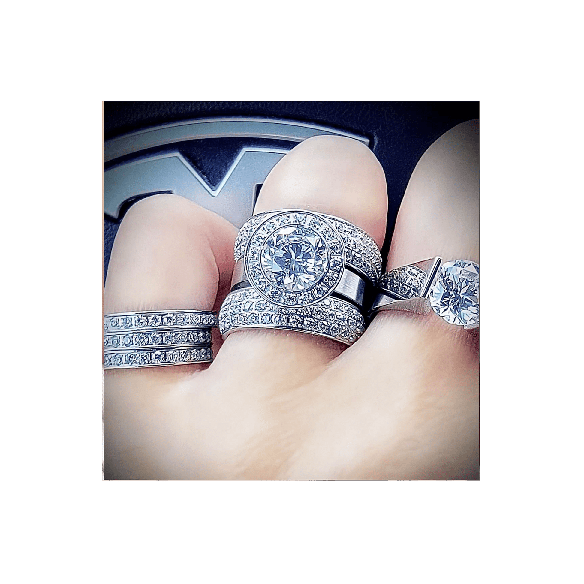 RG125W B.Tiff Aŭreolo 2 ct Round Halo Engagement Ring [Thin Band] - PBNJ FASHIONS