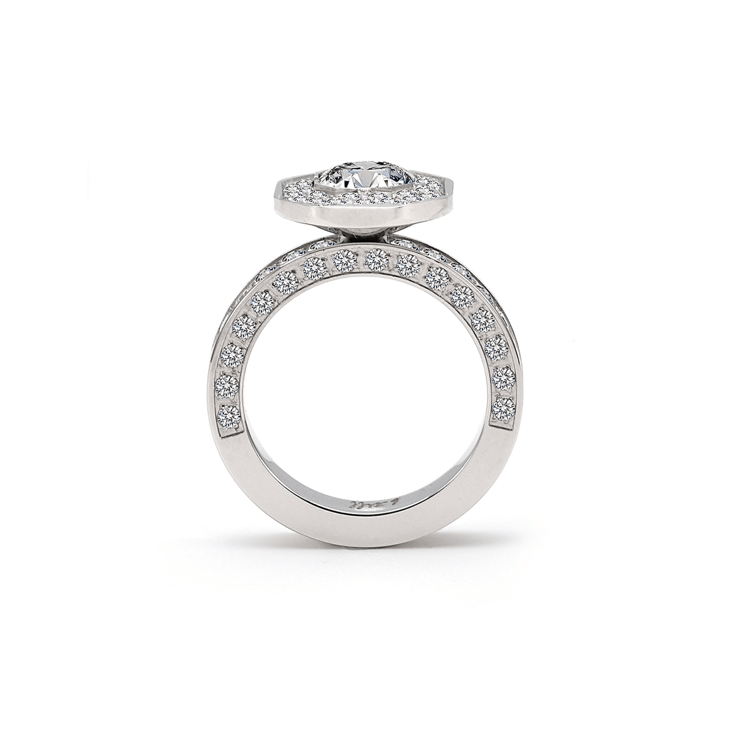 RG128W B.Tiff Aŭreolo II 1 ct Cushion Cut Halo Engagement Ring - PBNJ FASHIONS