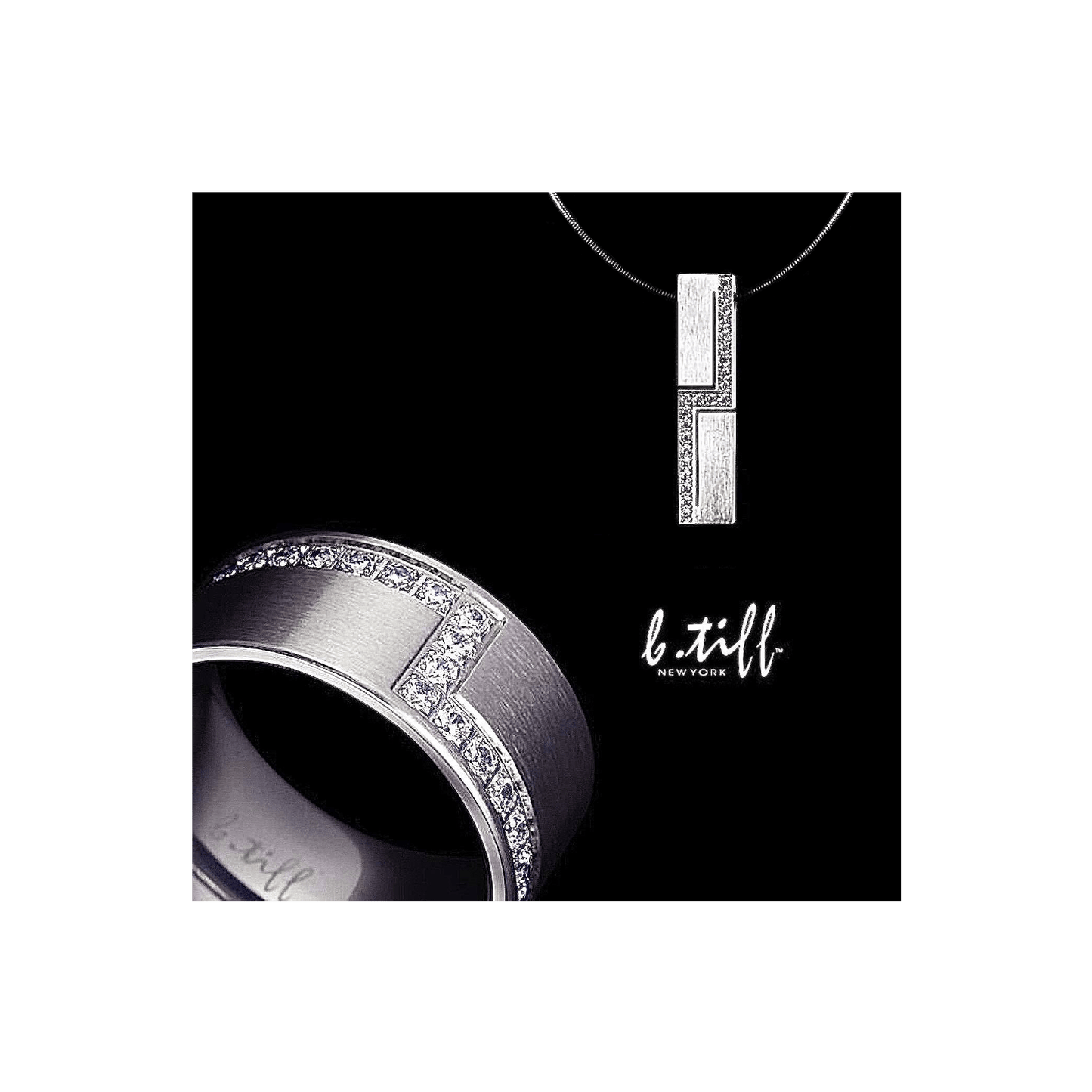 RG129W B.Tiff .02 ct Cross Body Ring [Wide Band] - PBNJ FASHIONS