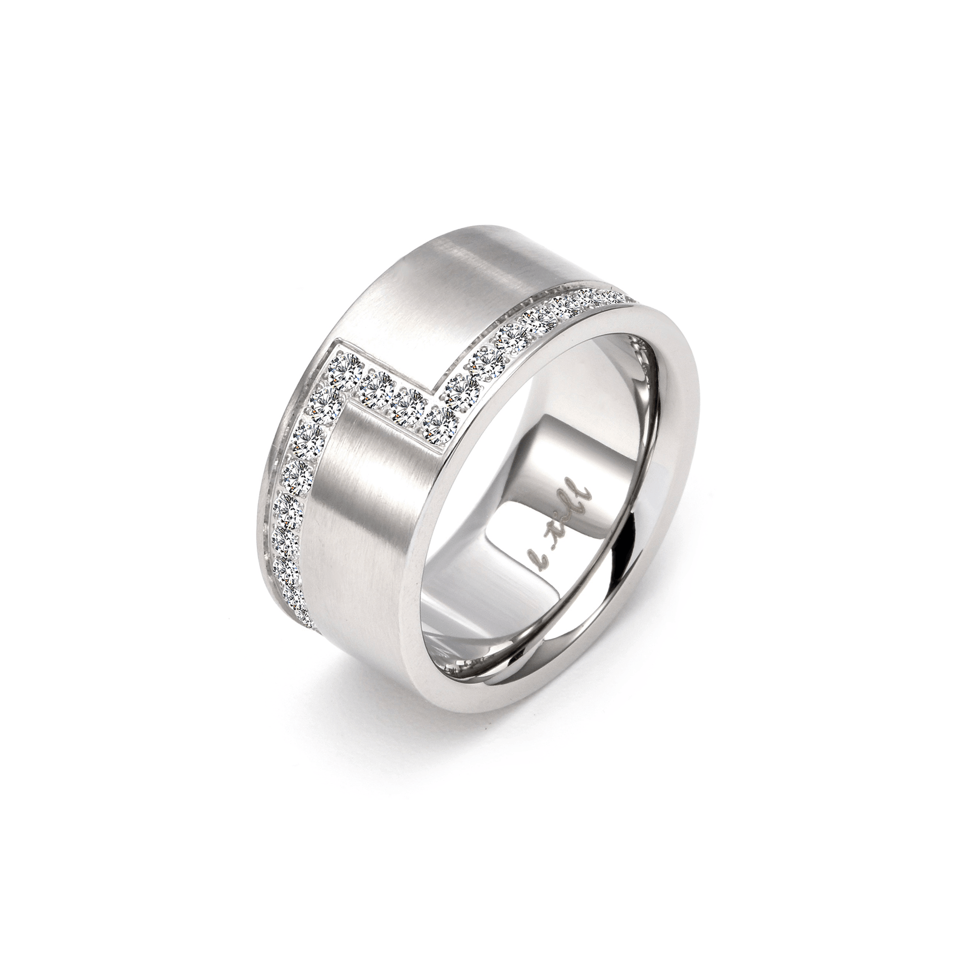RG129W B.Tiff .02 ct Cross Body Ring [Wide Band] - PBNJ FASHIONS