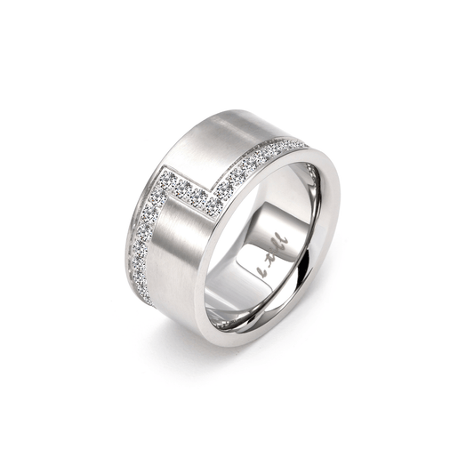 RG129W B.Tiff .02 ct Cross Body Ring [Wide Band] - PBNJ FASHIONS