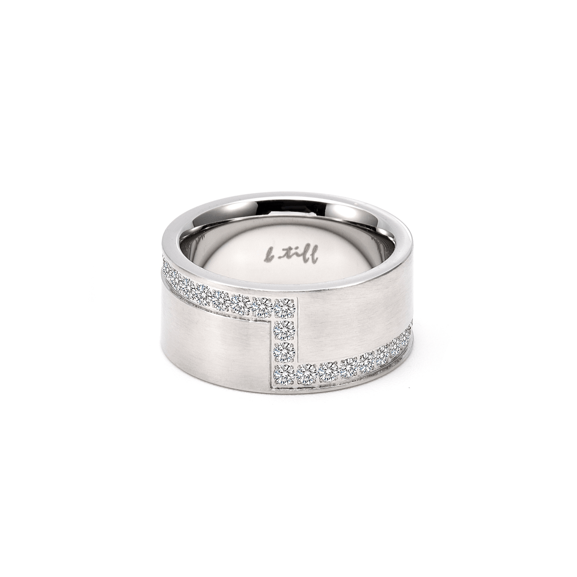 RG129W B.Tiff .02 ct Cross Body Ring [Wide Band] - PBNJ FASHIONS
