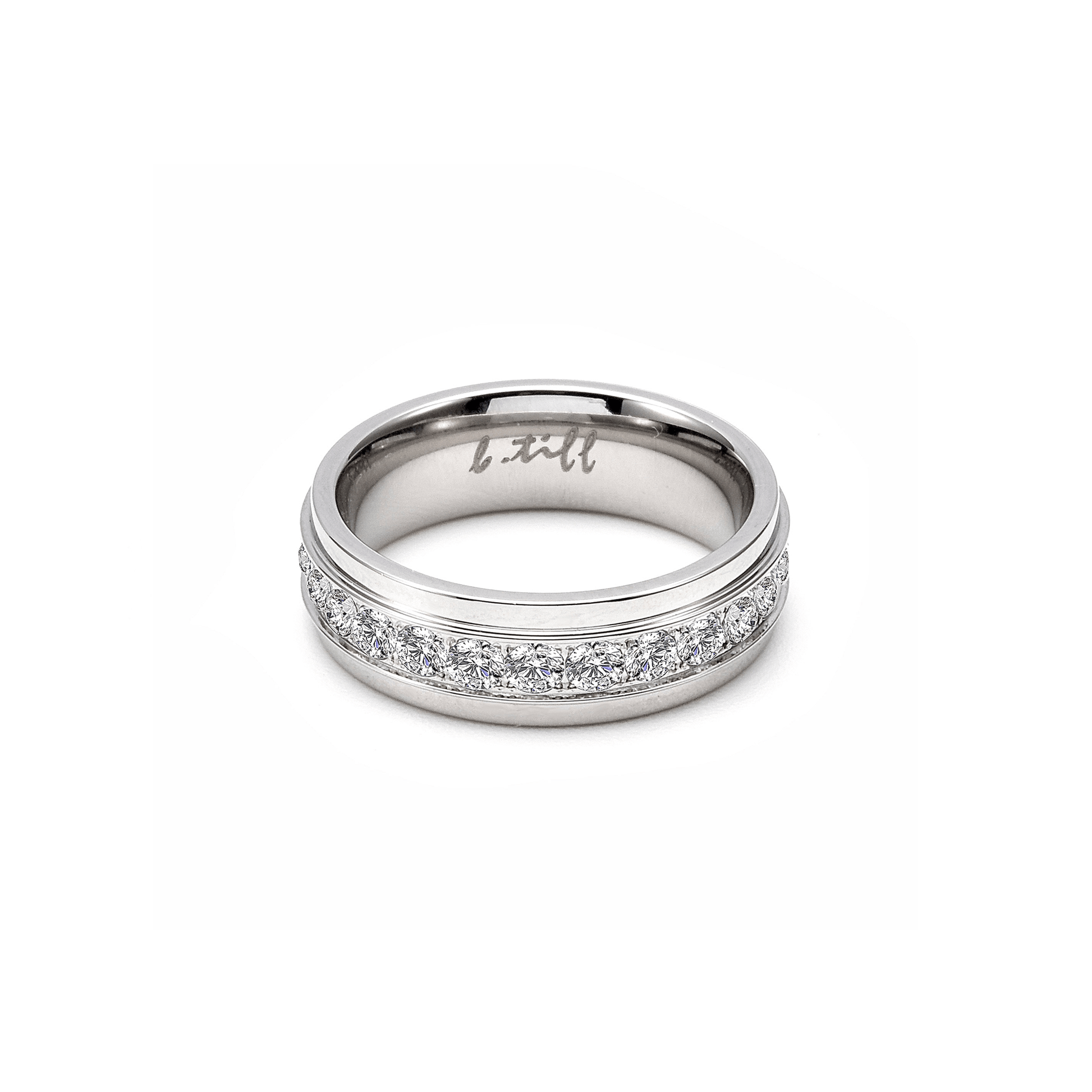 RG150W B.Tiff .02 ct Center Row Wide Eternity Ring - PBNJ FASHIONS