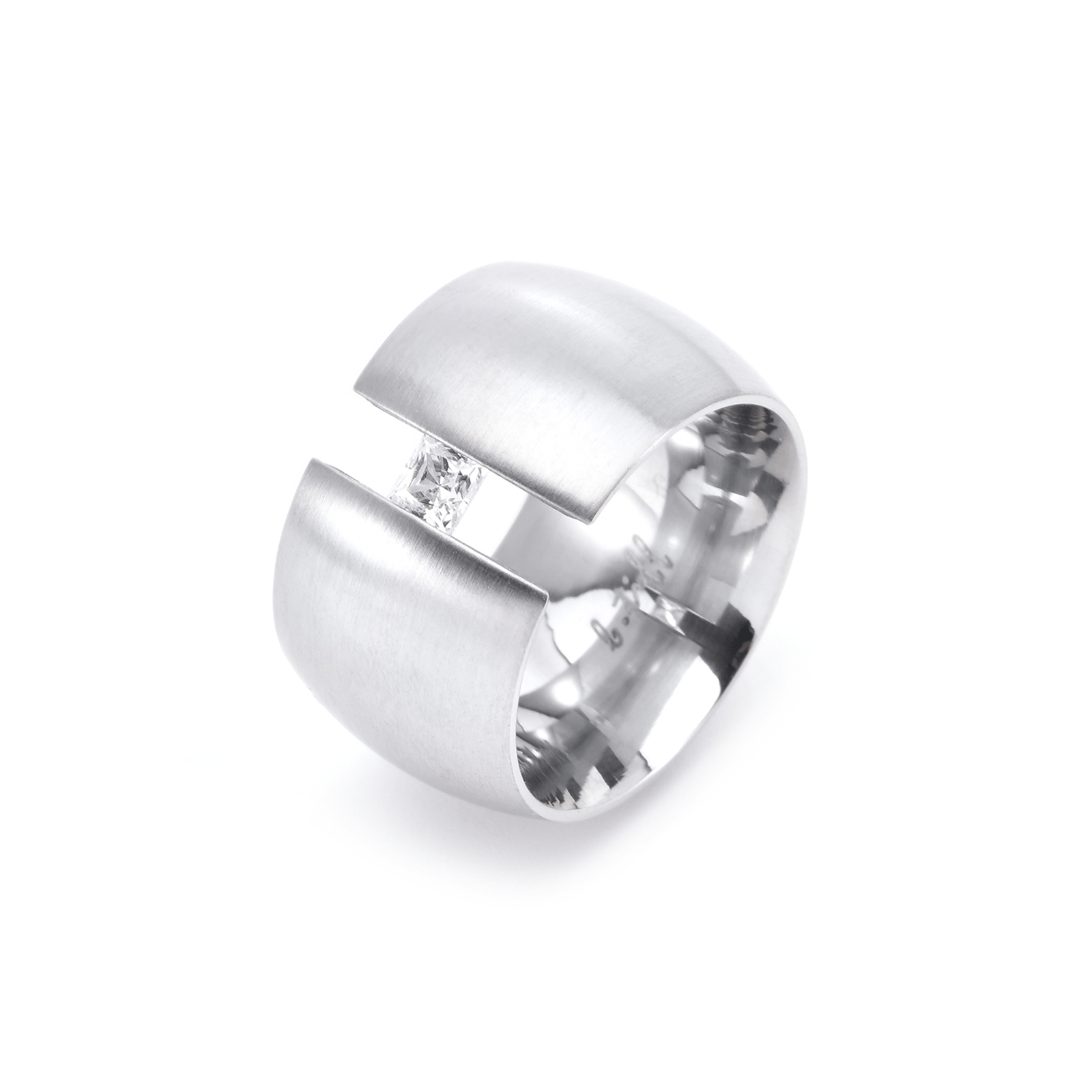 RG200W B.Tiff .5 ct Princess Cut Extra Wide Ring [Wide Band] - PBNJ FASHIONS
