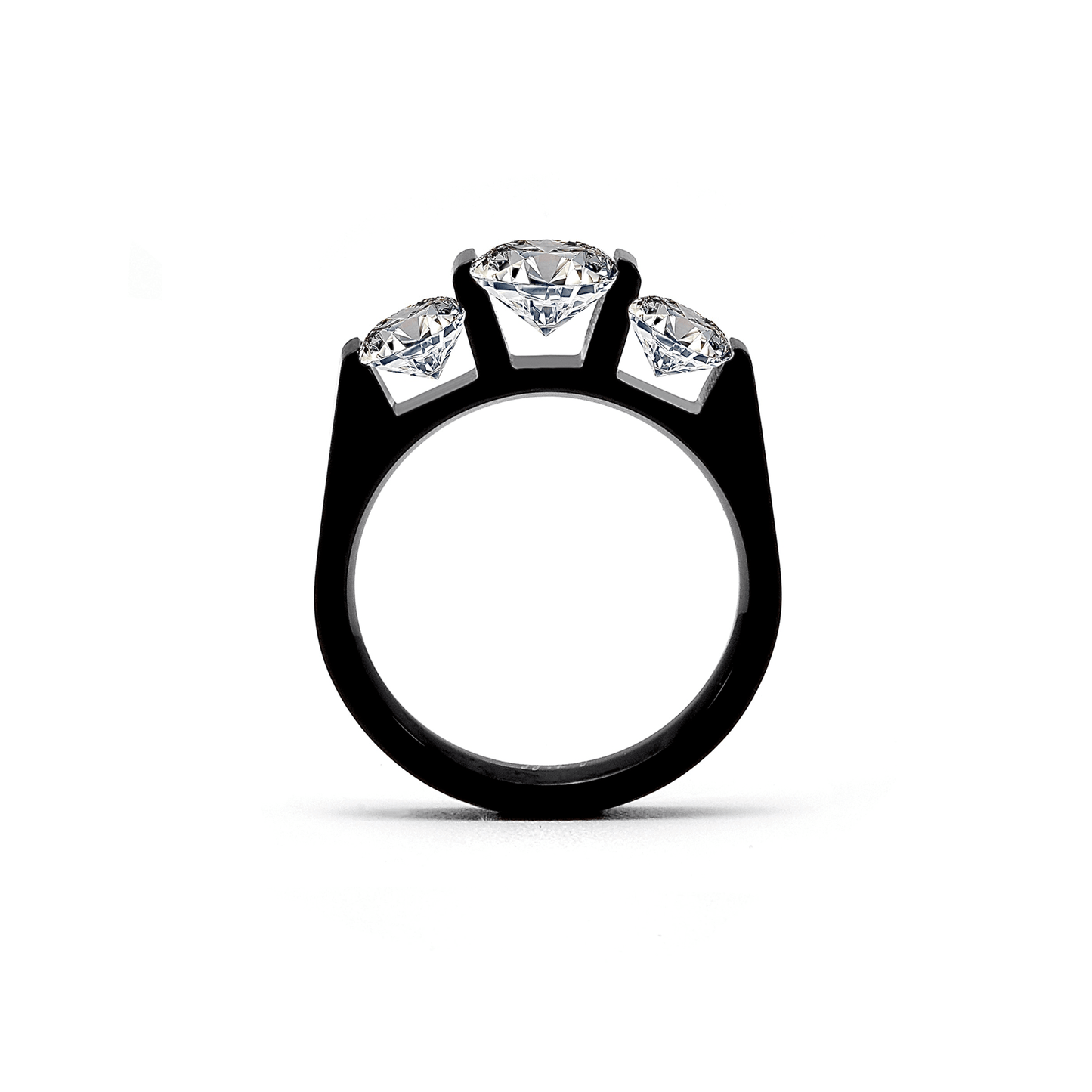RG203B B.Tiff Black 3 - Stone Cushion Cut Engagement Ring - PBNJ FASHIONS