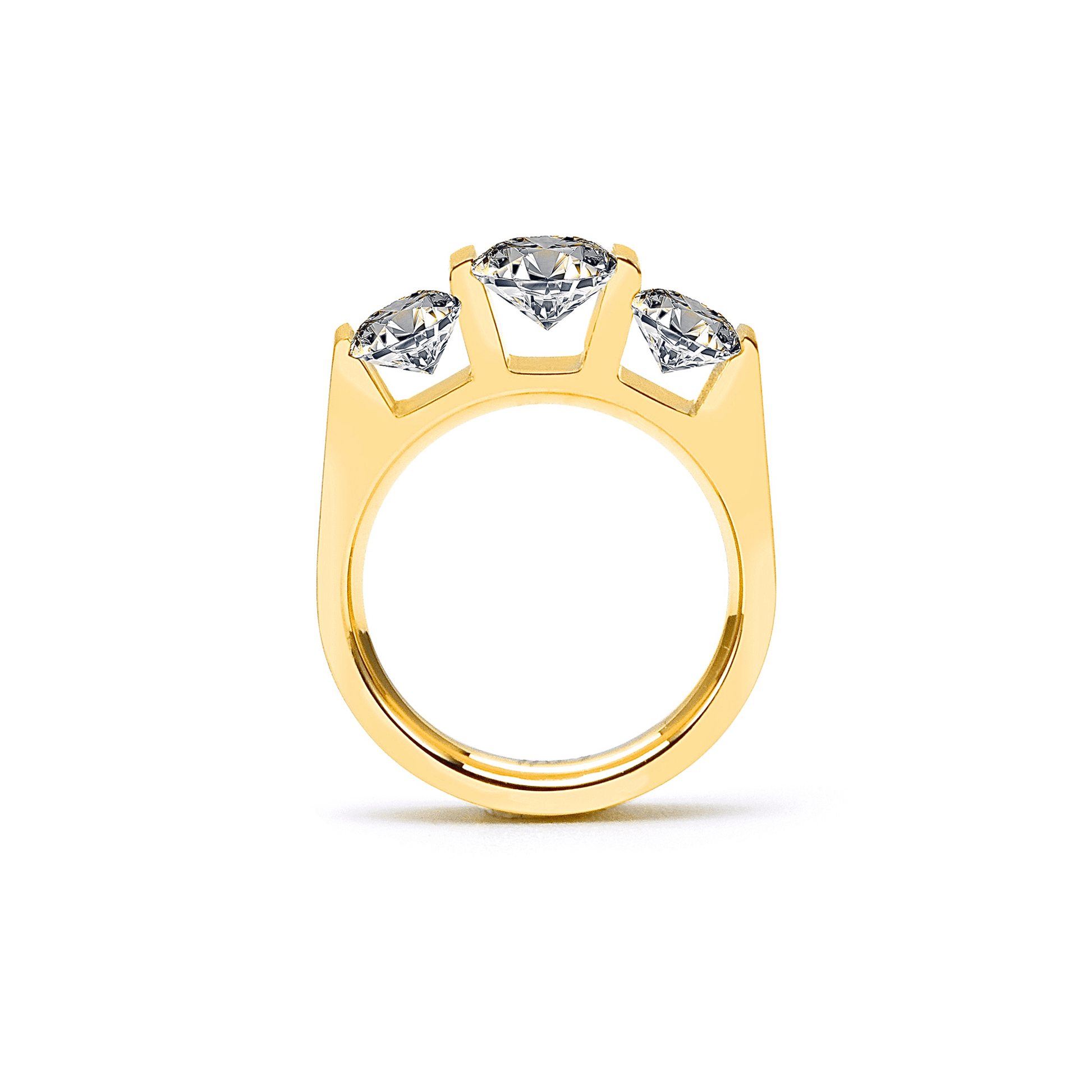 RG203G B.Tiff 18K Gold Plated 3 - Stone Cushion Cut Engagement Ring - PBNJ FASHIONS