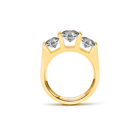 RG203G B.Tiff 18K Gold Plated 3 - Stone Cushion Cut Engagement Ring - PBNJ FASHIONS